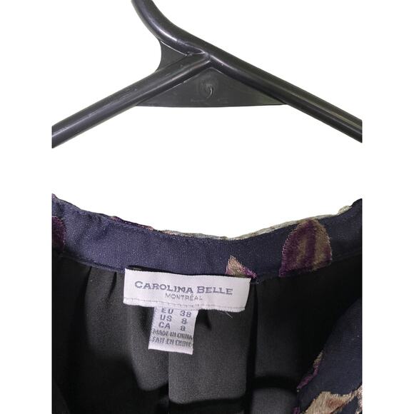 Carolina Belle Purple Floral Velvet Burnout Dress Size 8 Whimsigoth Moody Witchy - Picture 5 of 8